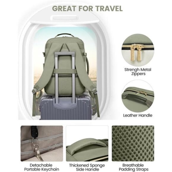 40L Travel Backpack Airline Approved Waterproof Bag with Packing Cubes - Picture 6 of 7